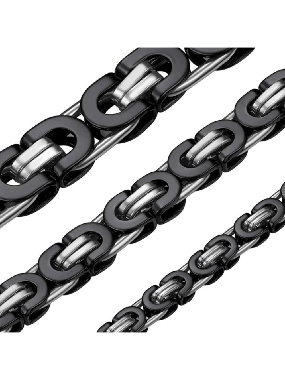 Stylish Byzantine Link Chain Necklace for Men | Durable 6mm/8mm/10mm Width